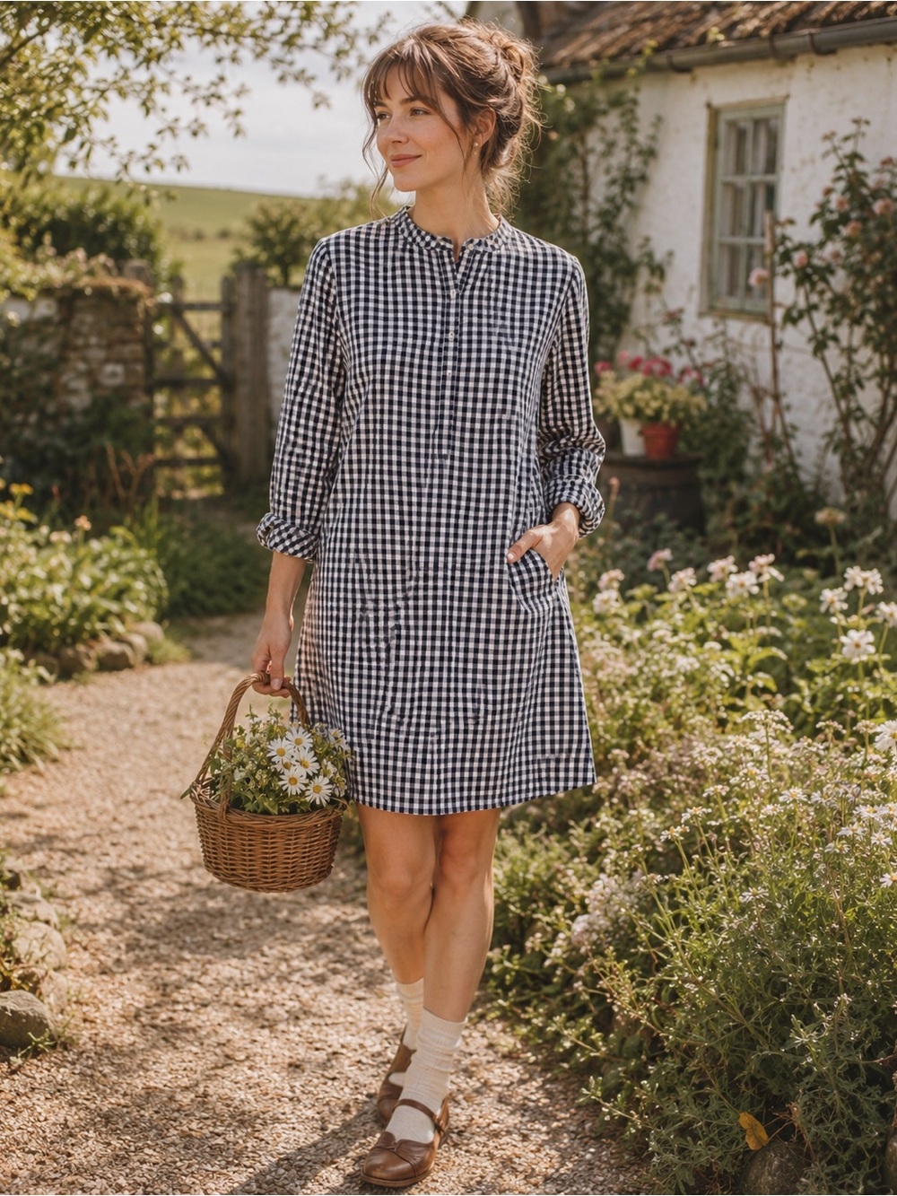 Madison Matthew’s Navy and White Gingham Dress